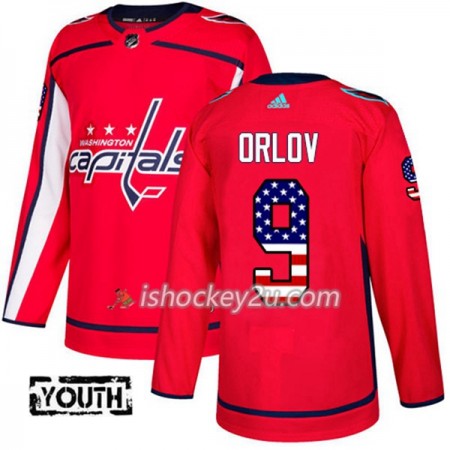 Børn NHL Washington Capitals Trøje Dmitry Orlov 9 Adidas 2017-2018 Rød USA Flag Fashion Authentic Børn NHL Washington Capitals Trøje Dmitry Orlov 9 Adidas 2017-2018 Rød USA Flag Fashion Authentic